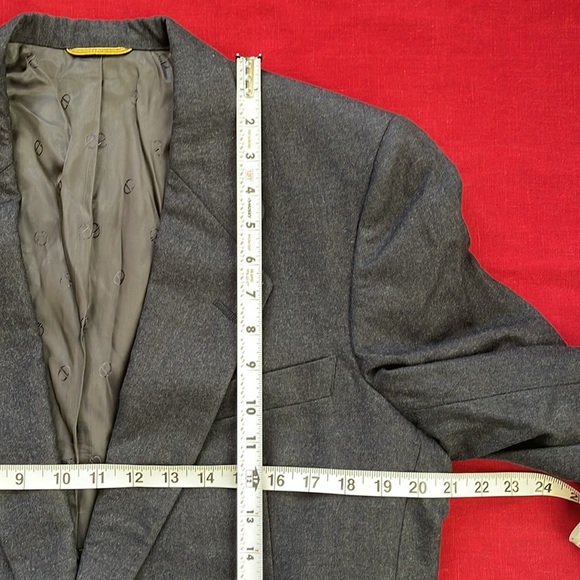 Vintage Christian Dior Sz 50 (?) Grand Luxe Collection Charcoal Gray Blazer - Picture 11 of 16